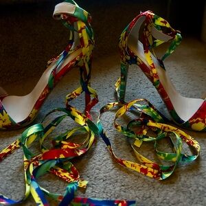 Colorful Strappy Women's Heels